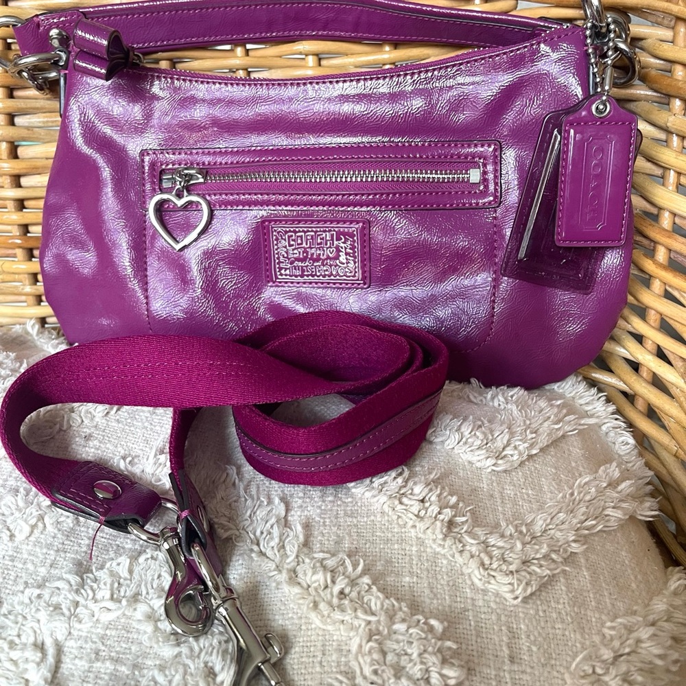 EUC Vintage Coach Poppy Purple Crossbody Bag